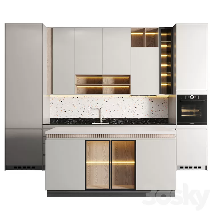 Hadi Bosch & Smeg kitchen no 12 3D Model