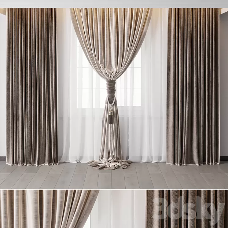 hadi curtain 76 - Classic curtains 3D Model