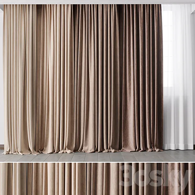 Hadi Curtains 51 - collection red curtains 3D Model