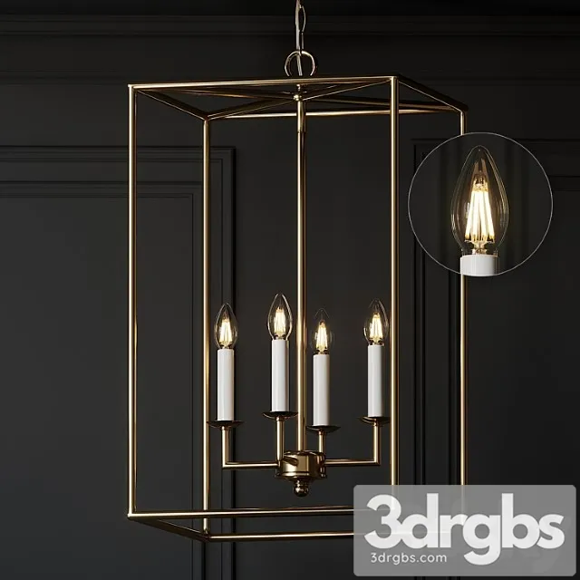 Hadley 4-light pendant chandelier 3D Model Free