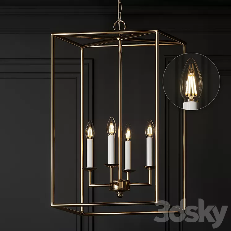 Hadley 4-Light Pendant Chandelier 3D Model