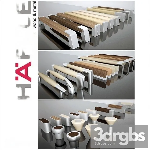 Hafele Handles Wood And Metal 3D Model Free
