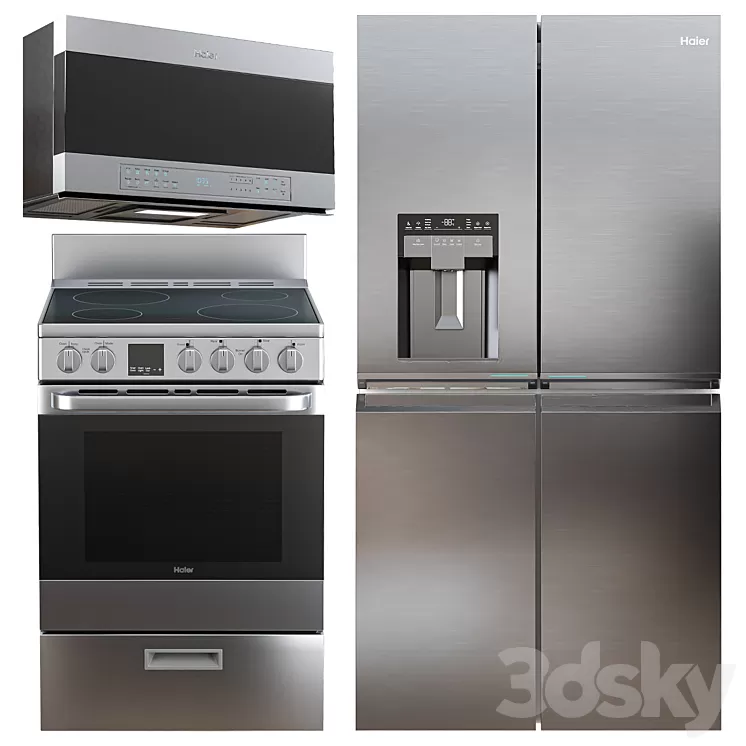 Haier Appliances Set2 3D Model Free