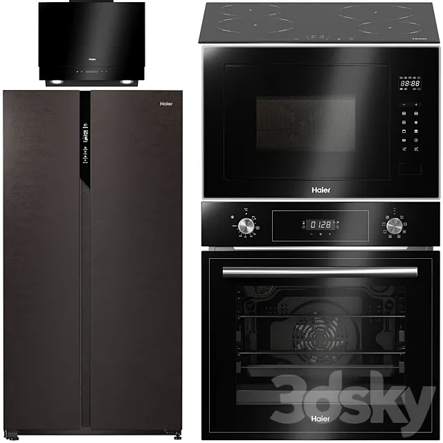 Haier kitchen appliances set 1 3D Model
