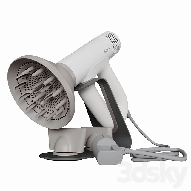 Hair dryer with stand BORK D711 3D Model