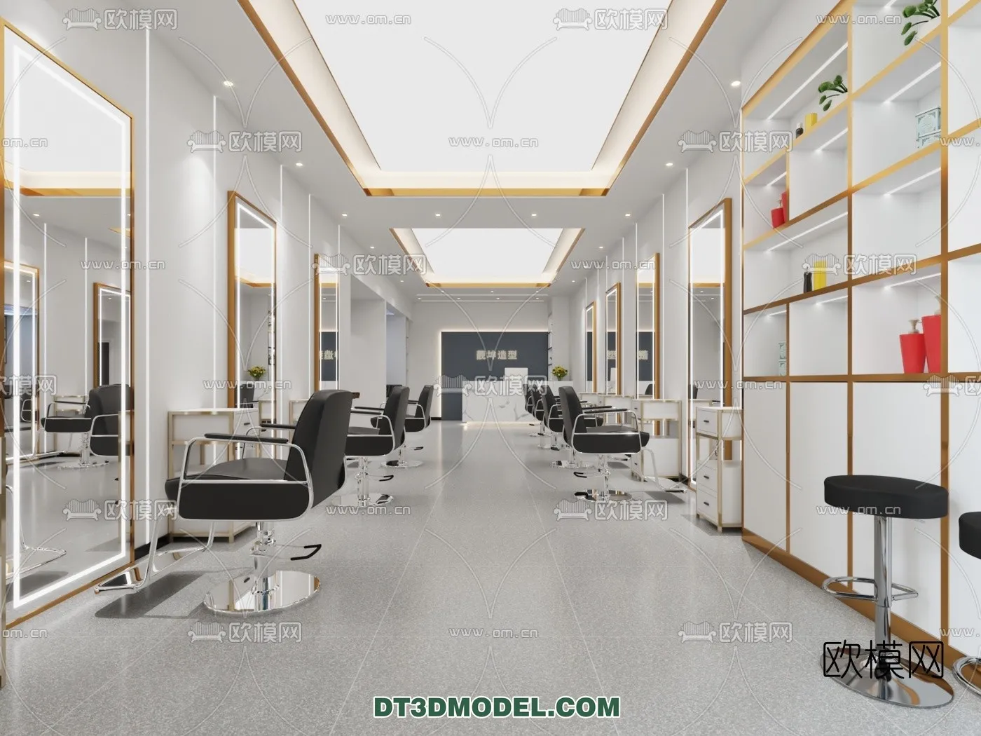 Hair Salon - 3D Interior Scene - 001