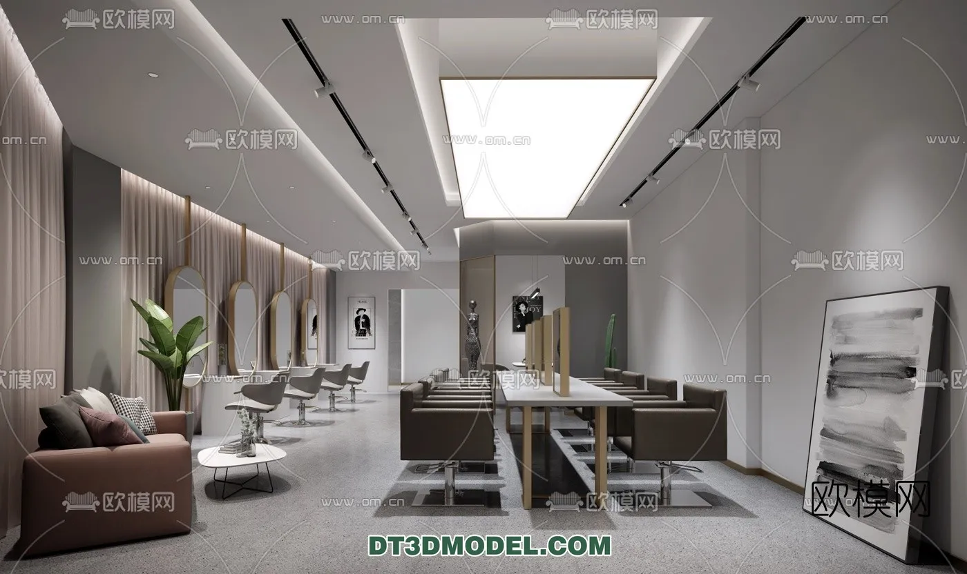 Hair Salon - 3D Interior Scene - 002