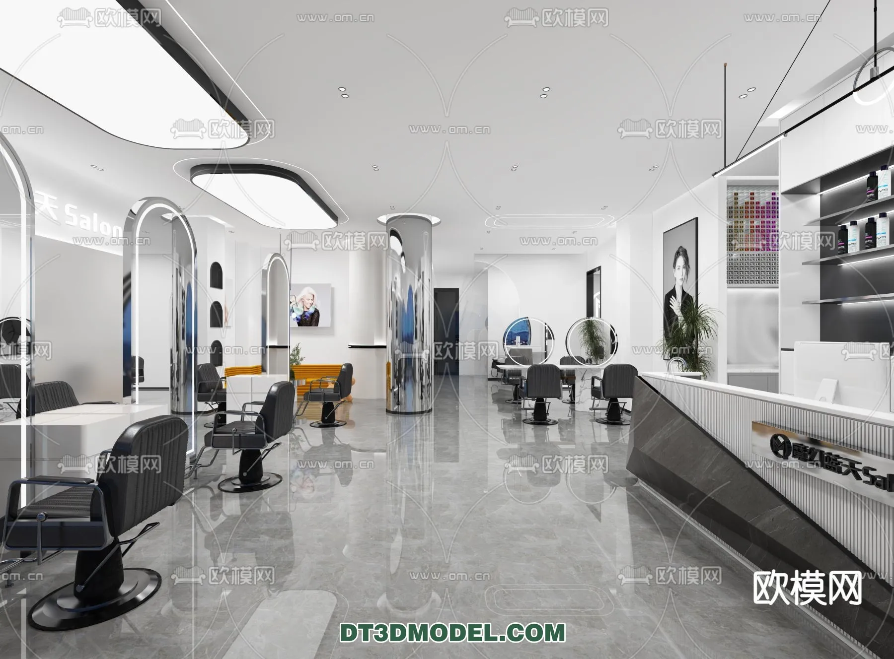 Hair Salon - 3D Interior Scene - 005