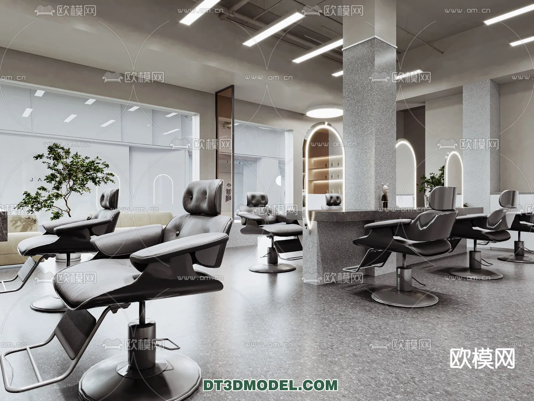 Hair Salon - 3D Interior Scene - 007