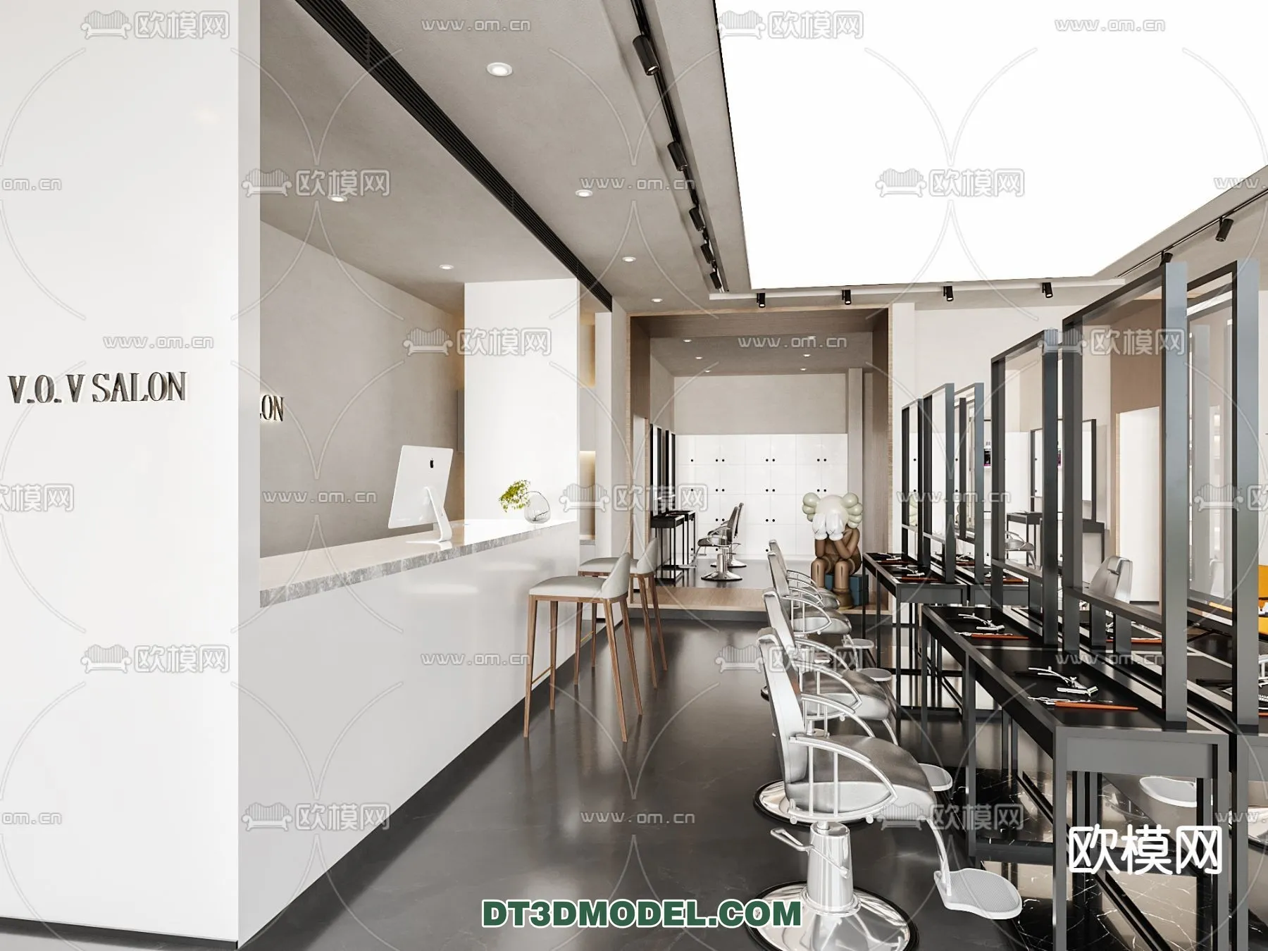 Hair Salon - 3D Interior Scene - 009