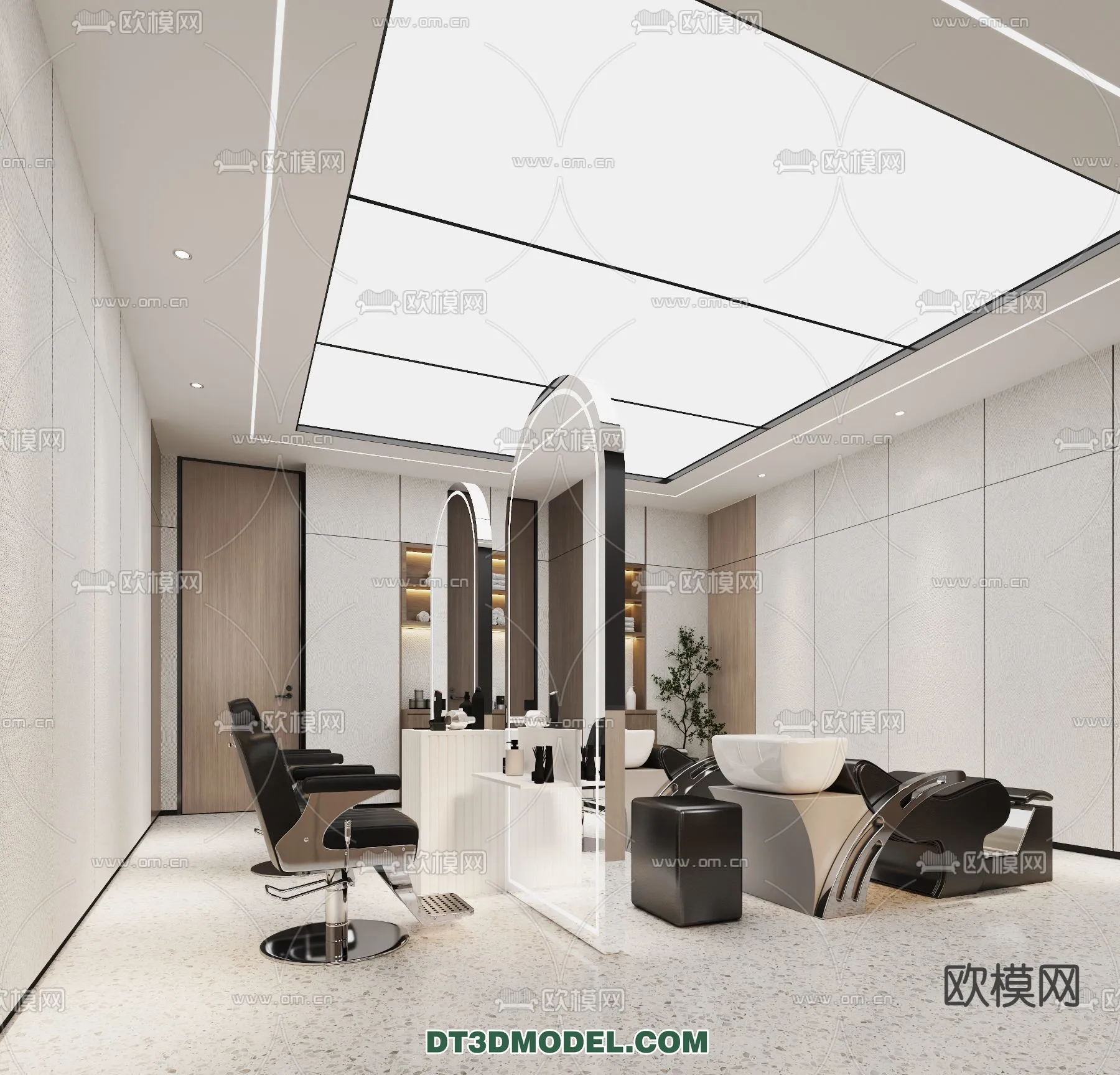 Hair Salon - 3D Interior Scene - 010