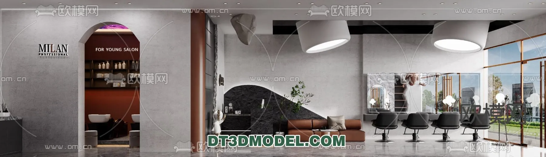 Hair Salon - 3D Interior Scene - 011