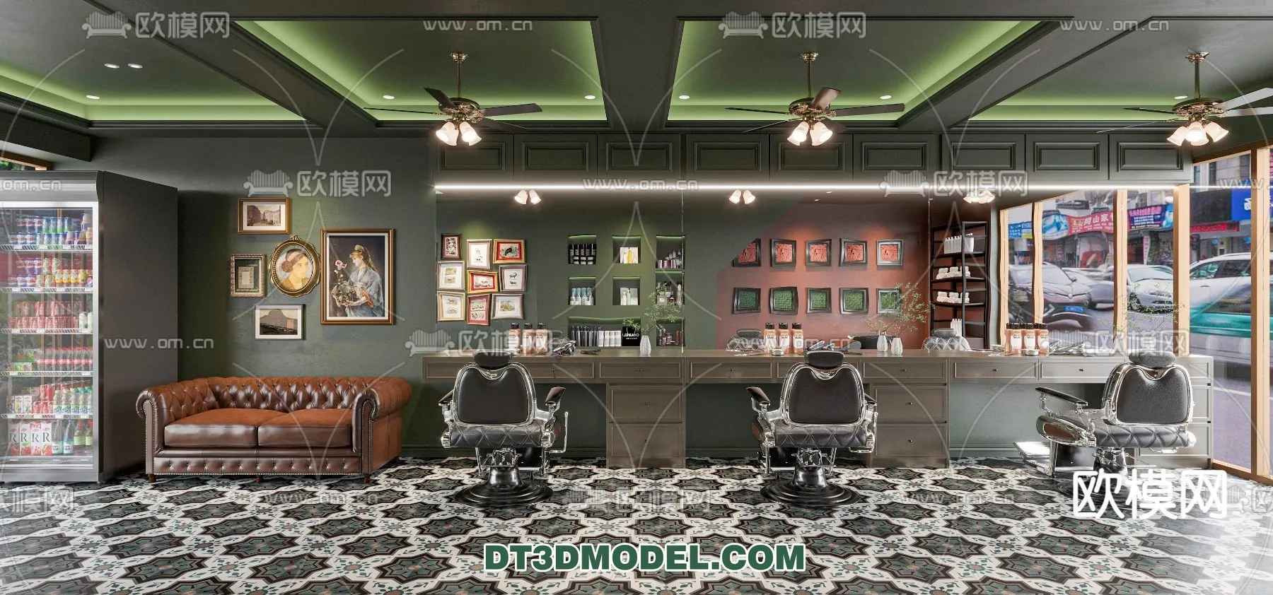 Hair Salon - 3D Interior Scene - 014