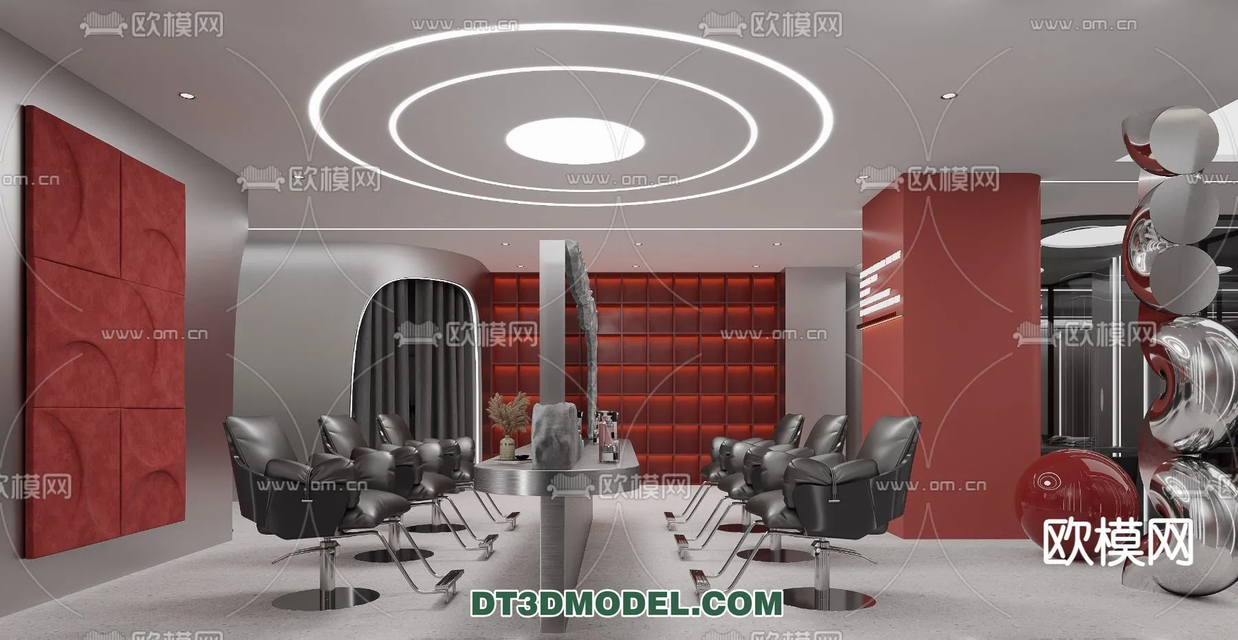 Hair Salon - 3D Interior Scene - 015