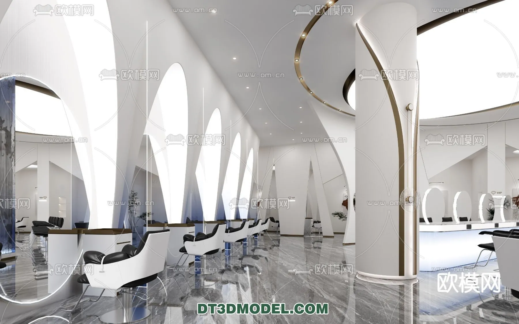 Hair Salon - 3D Interior Scene - 020