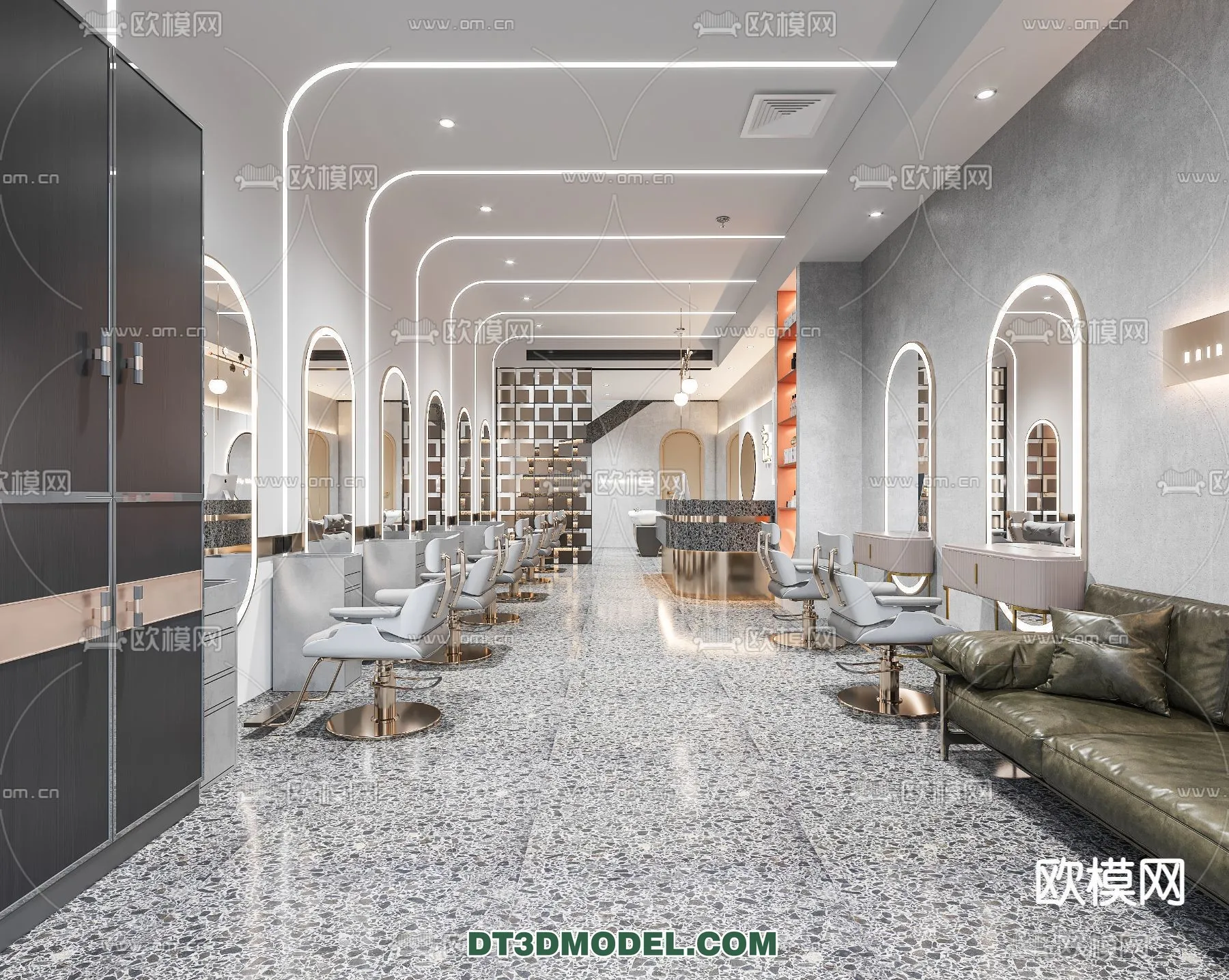 Hair Salon - 3D Interior Scene - 021