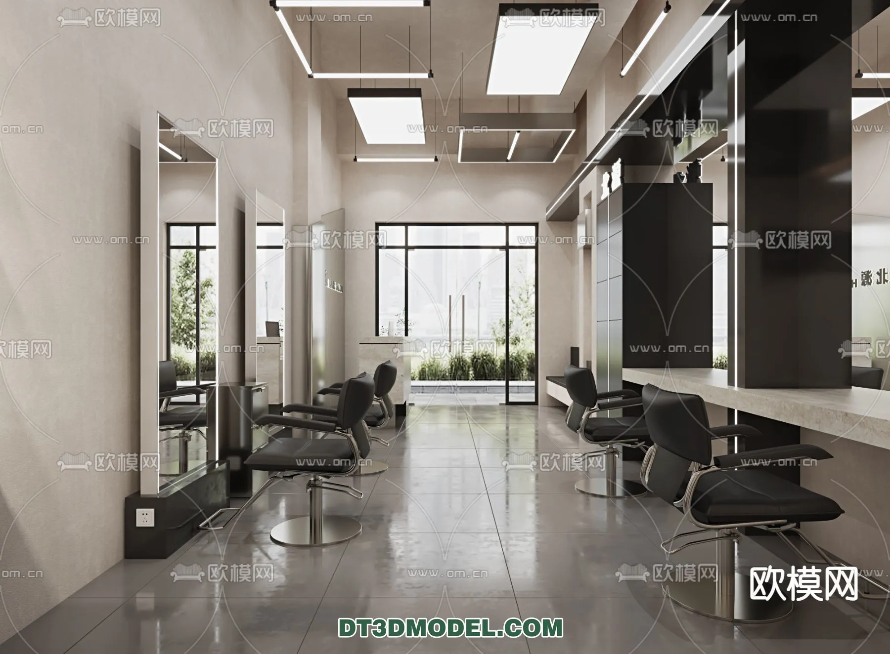 Hair Salon - 3D Interior Scene - 024