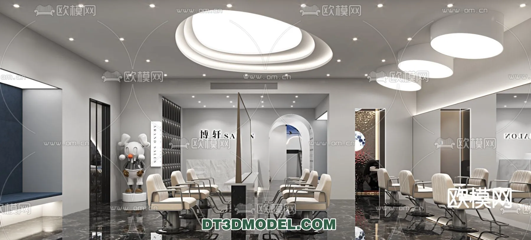 Hair Salon - 3D Interior Scene - 029