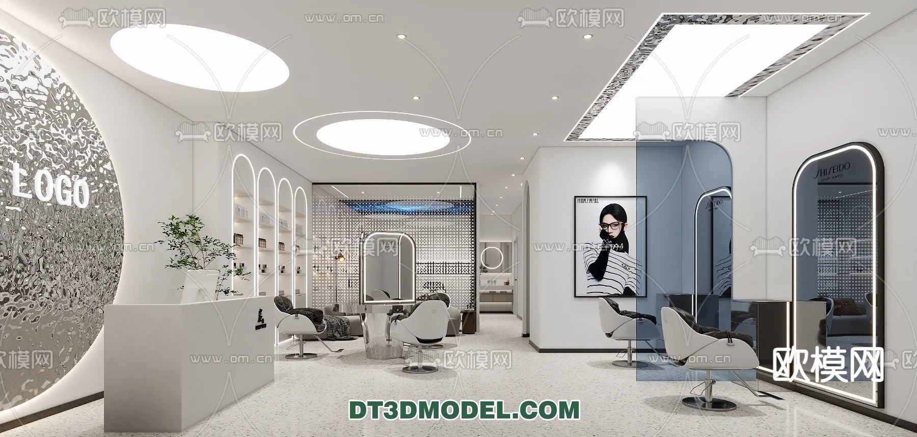 Hair Salon - 3D Interior Scene - 030