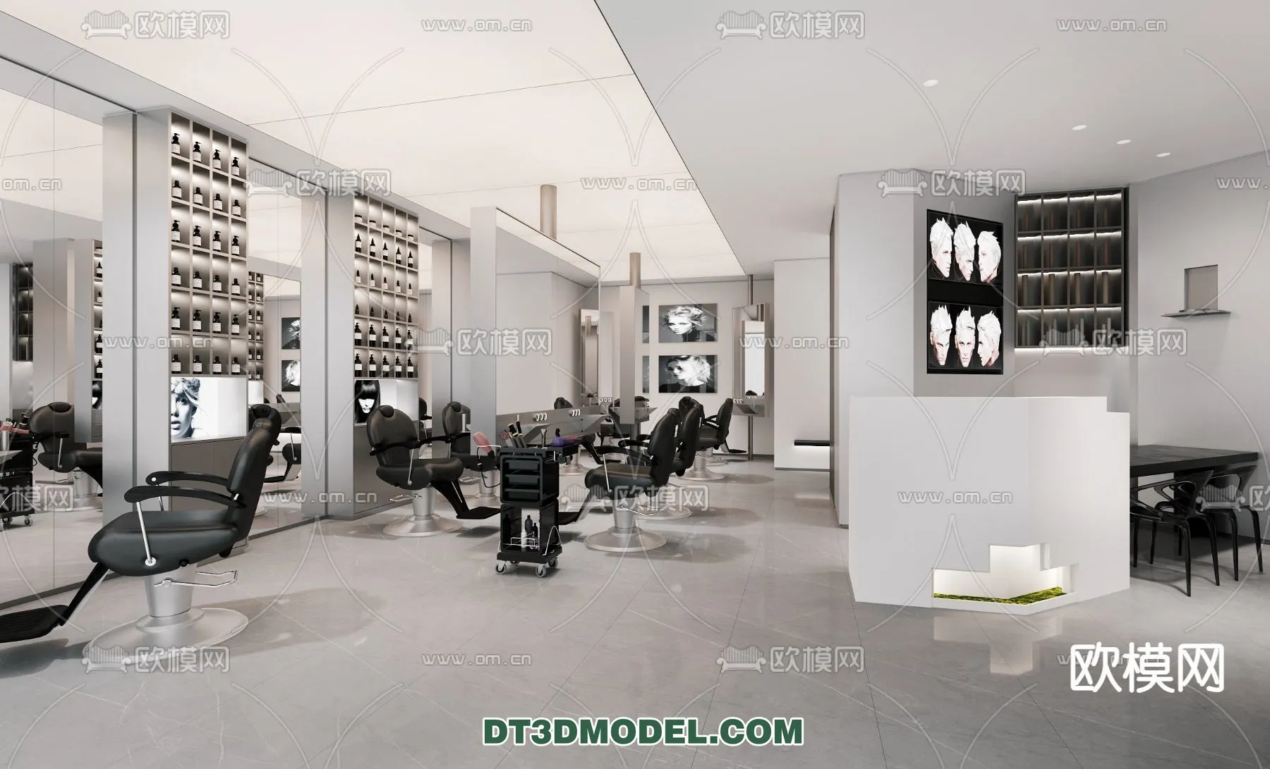 Hair Salon - 3D Interior Scene - 036