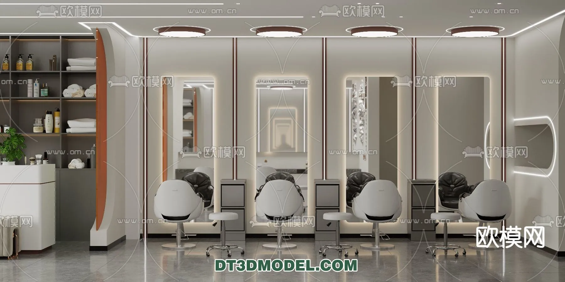 Hair Salon - 3D Interior Scene - 037