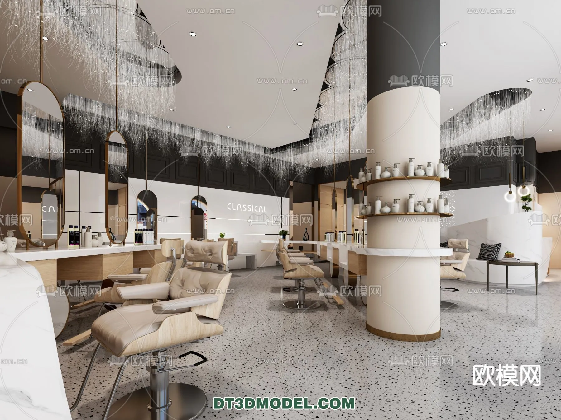 Hair Salon - 3D Interior Scene - 043