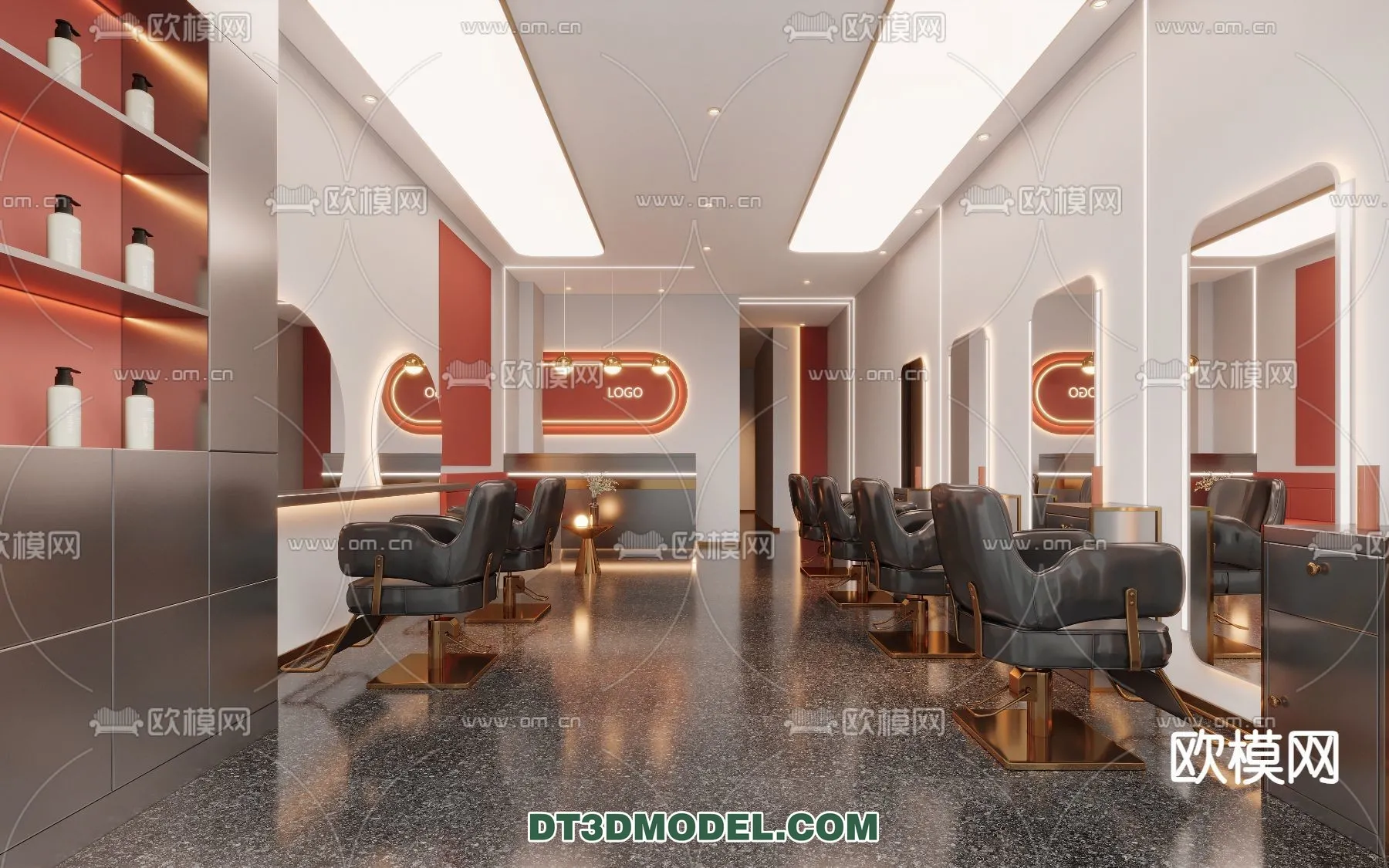 Hair Salon - 3D Interior Scene - 045