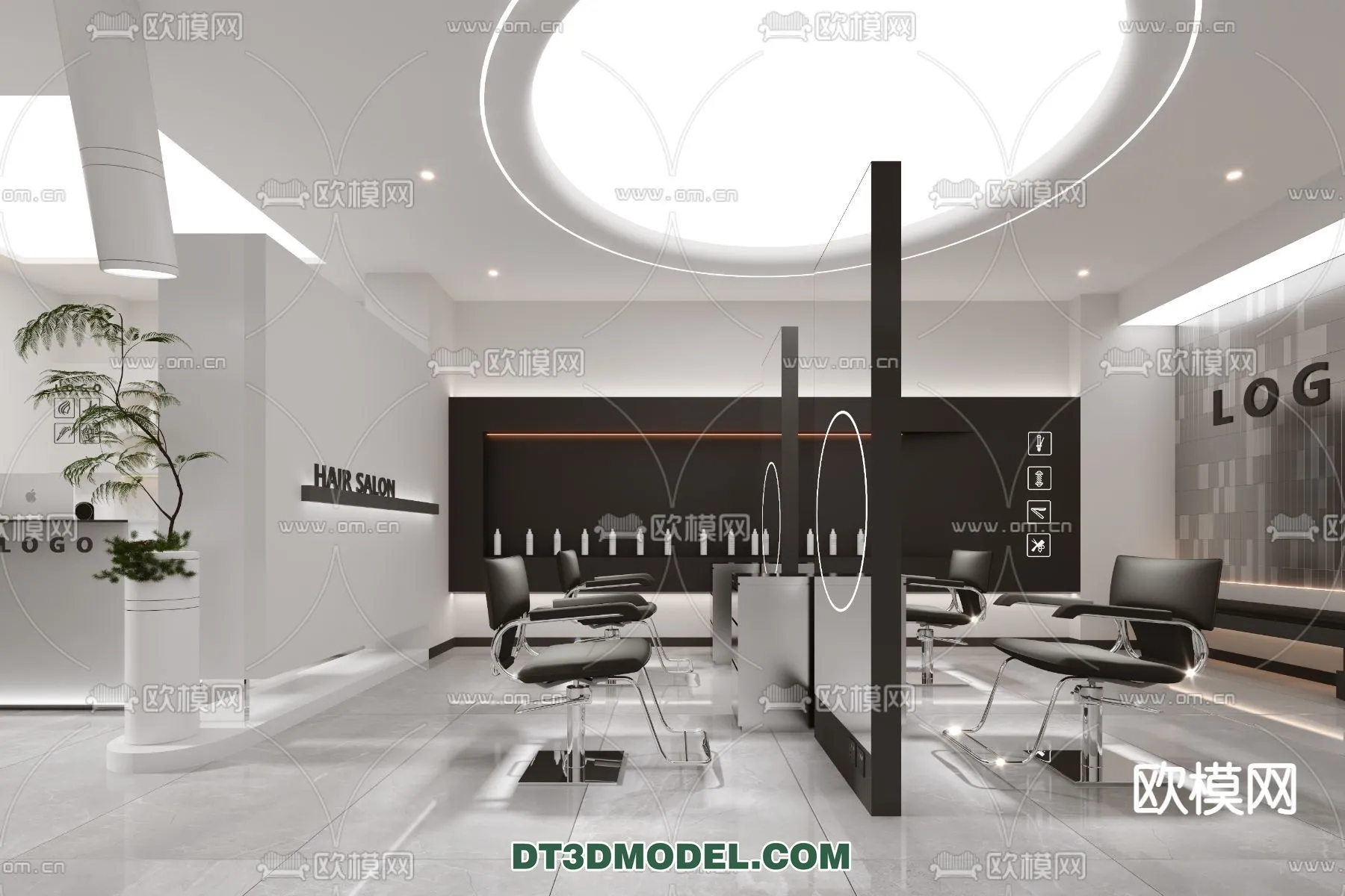 Hair Salon - 3D Interior Scene - 046