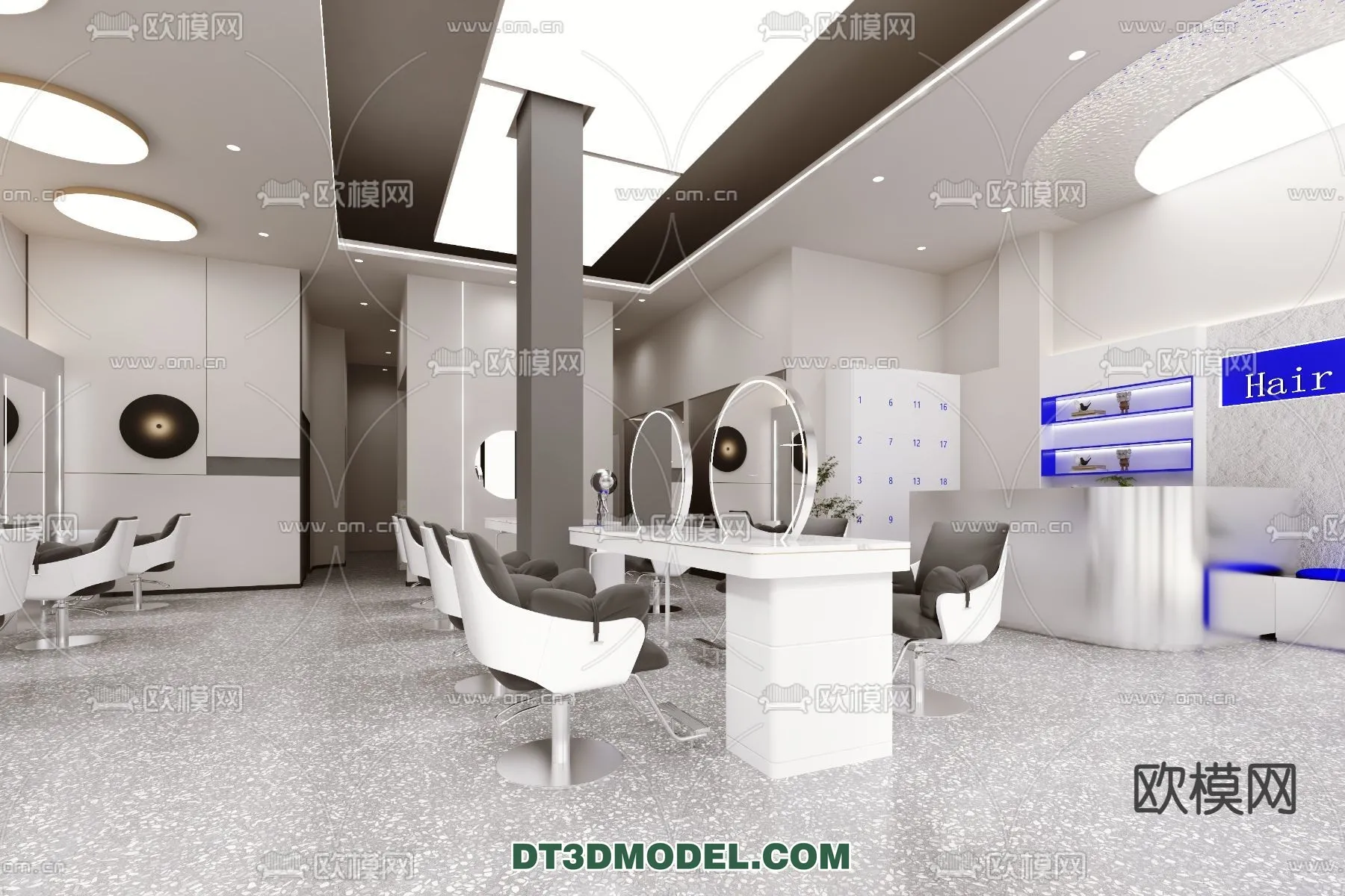 Hair Salon - 3D Interior Scene - 047