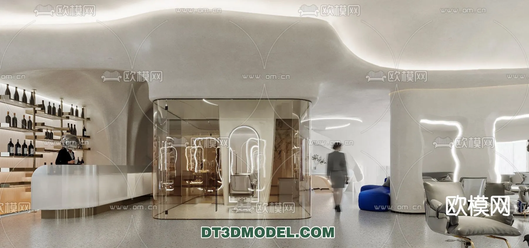 Hair Salon - 3D Interior Scene - 048