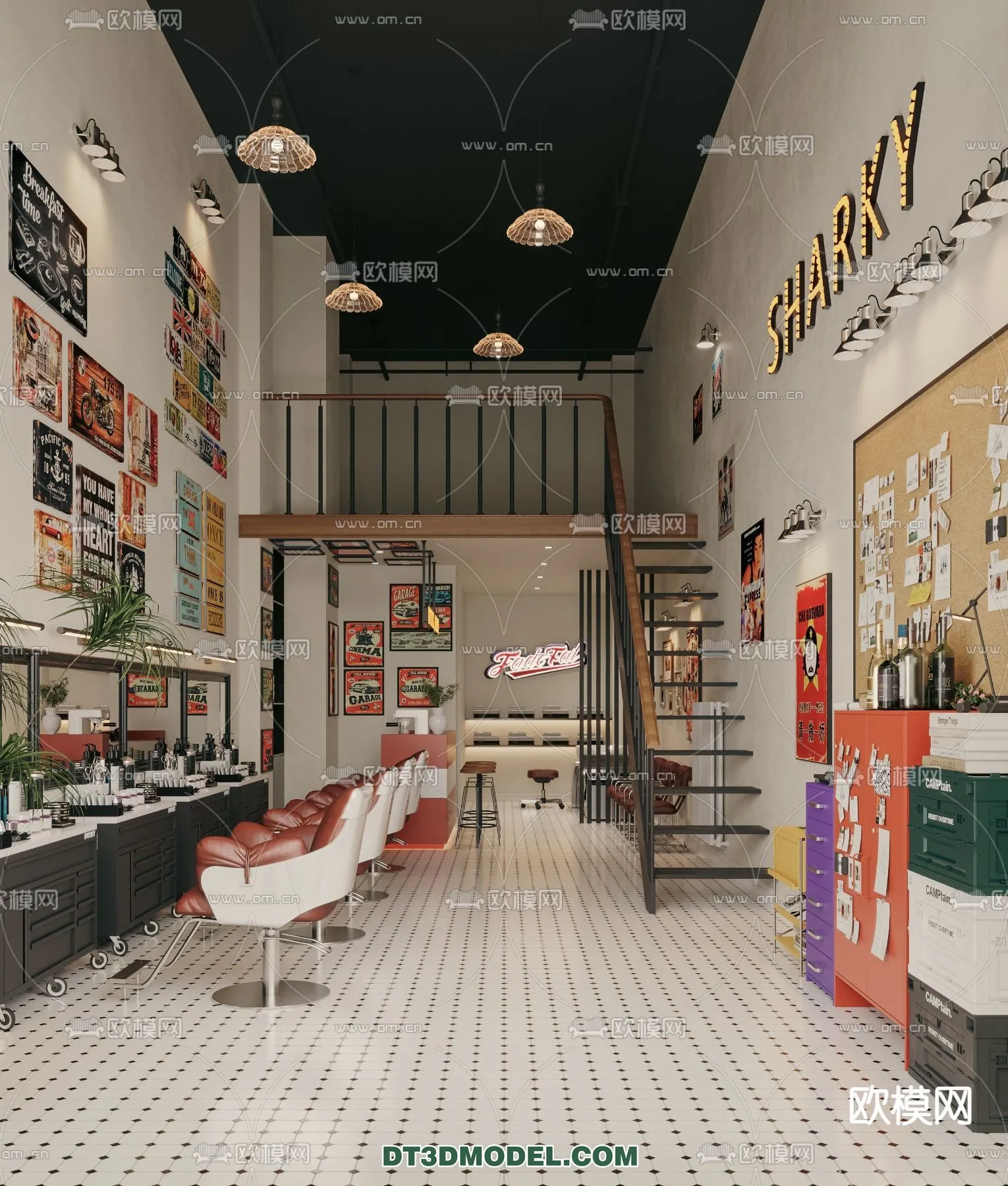 Hair Salon - 3D Interior Scene - 053