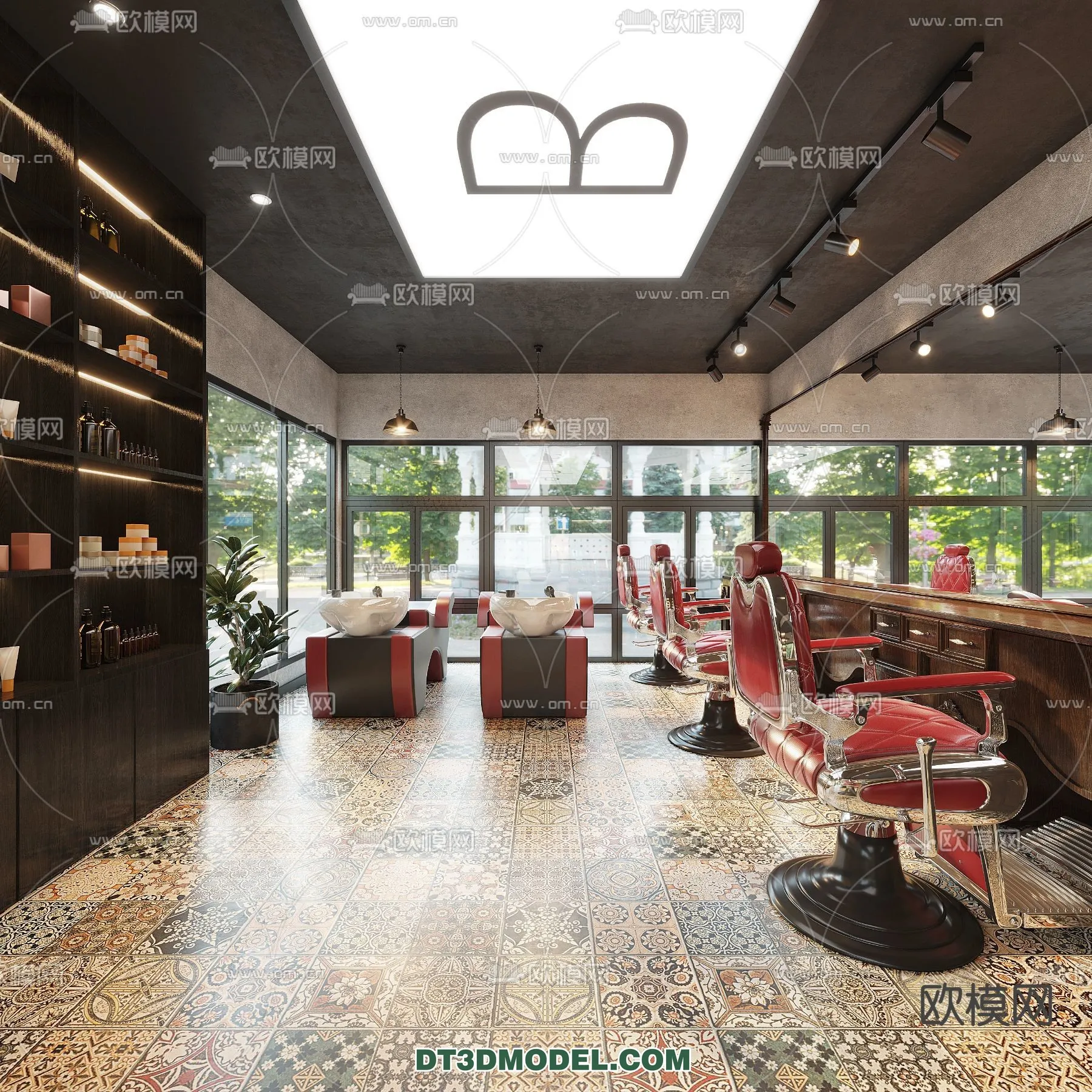 Hair Salon - 3D Interior Scene - 054