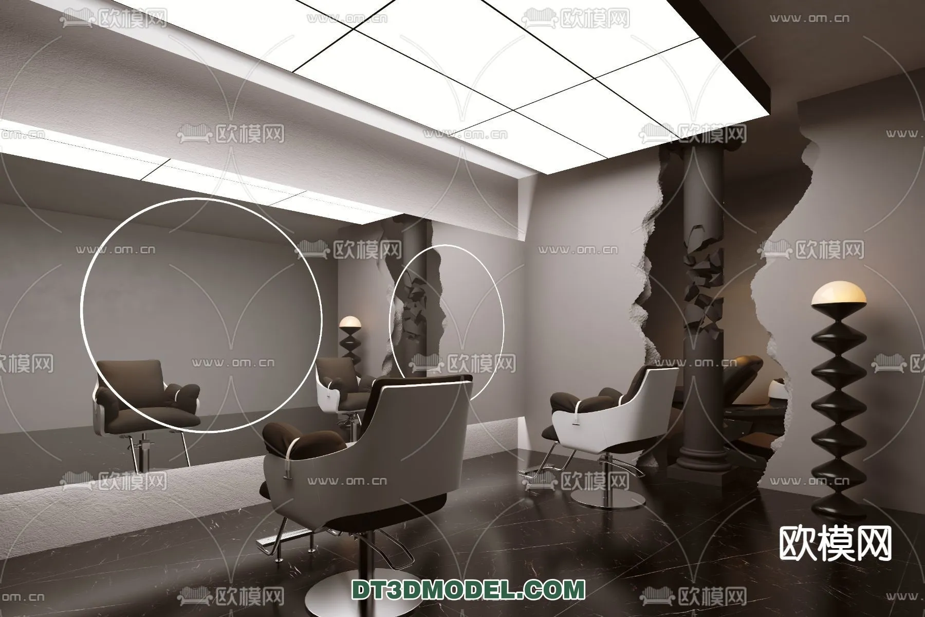 Hair Salon - 3D Interior Scene - 059