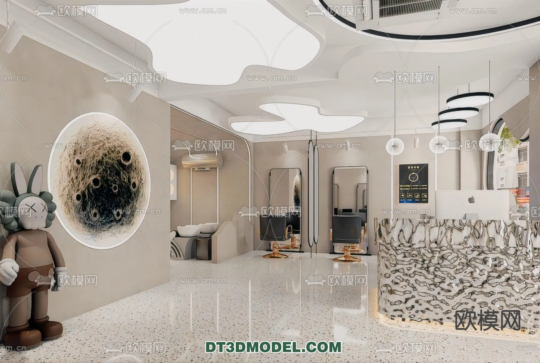 Hair Salon - 3D Interior Scene - 064