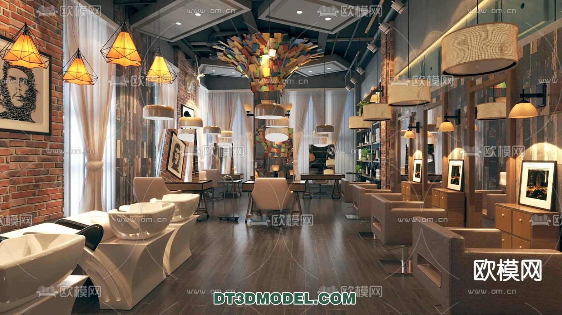 Hair Salon - 3D Interior Scene - 071