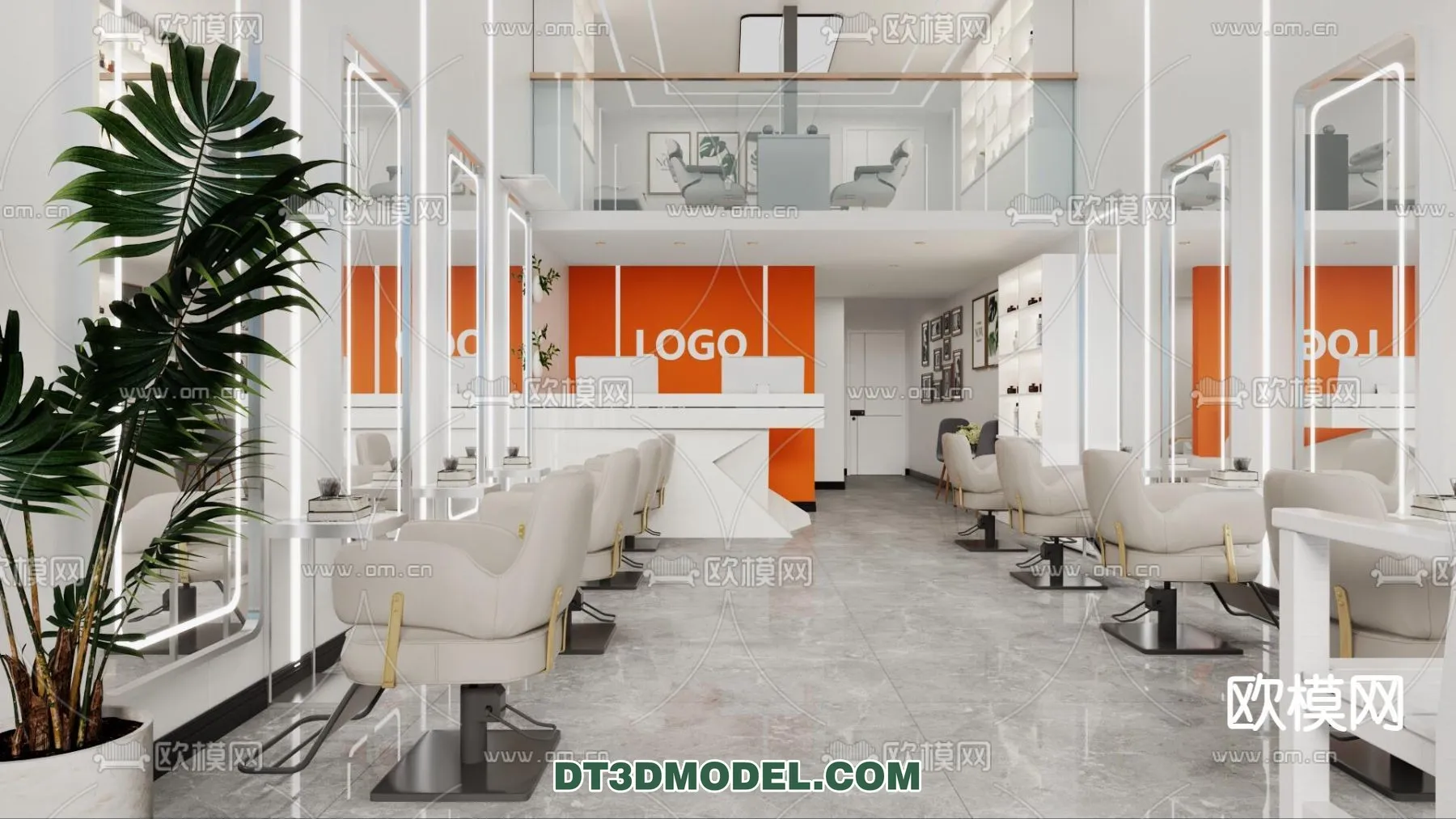 Hair Salon - 3D Interior Scene - 074