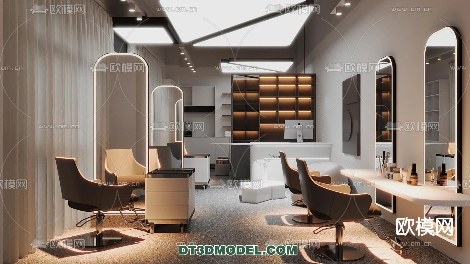 Hair Salon - 3D Interior Scene - 075