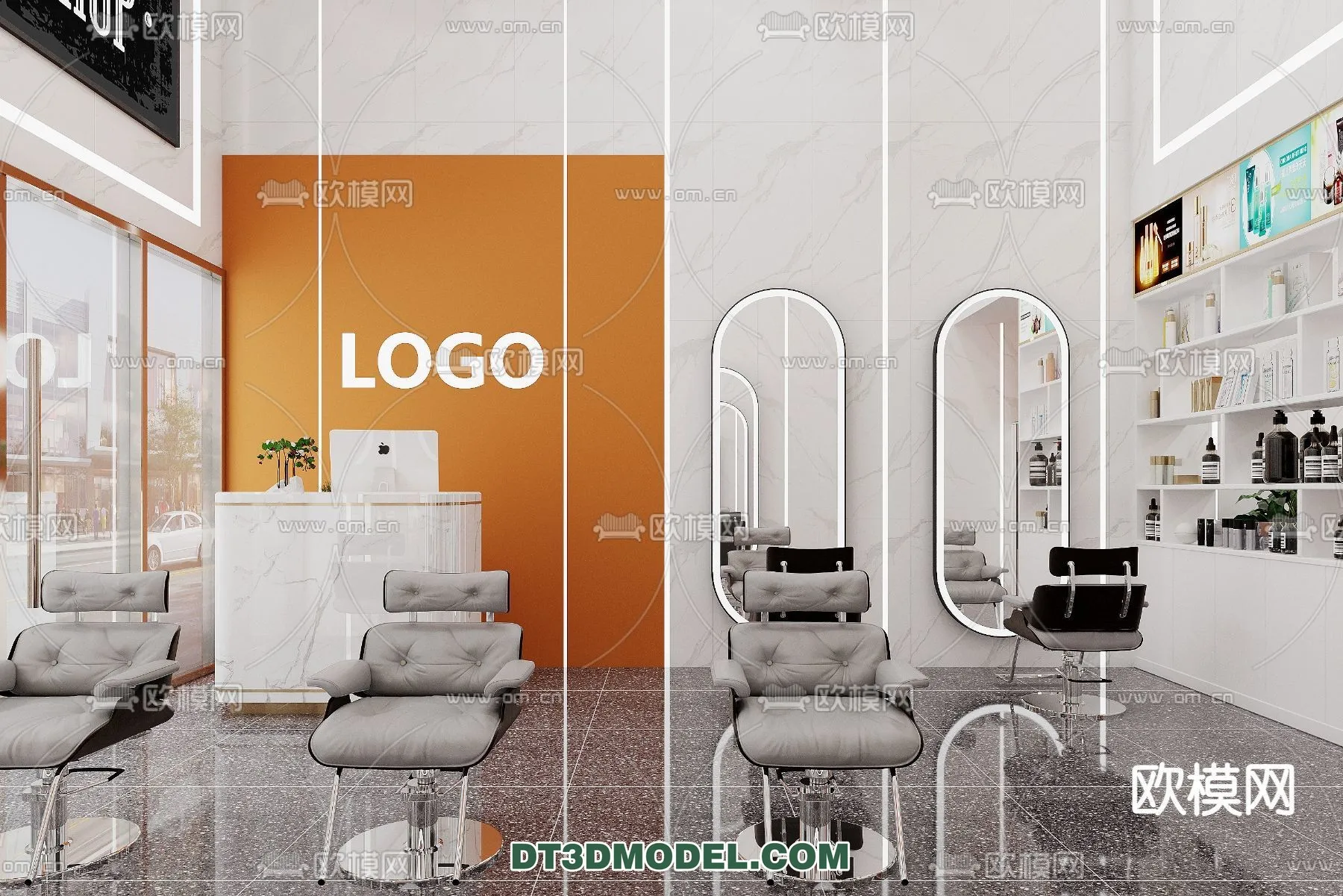 Hair Salon - 3D Interior Scene - 076