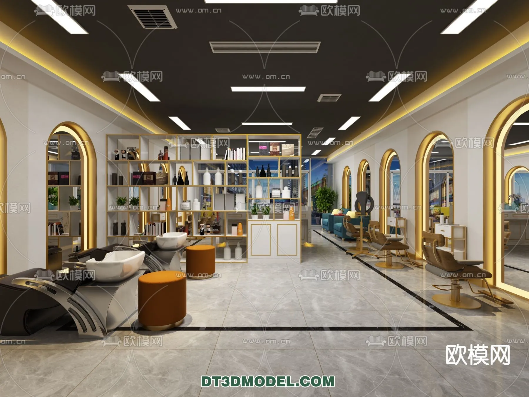 Hair Salon - 3D Interior Scene - 078