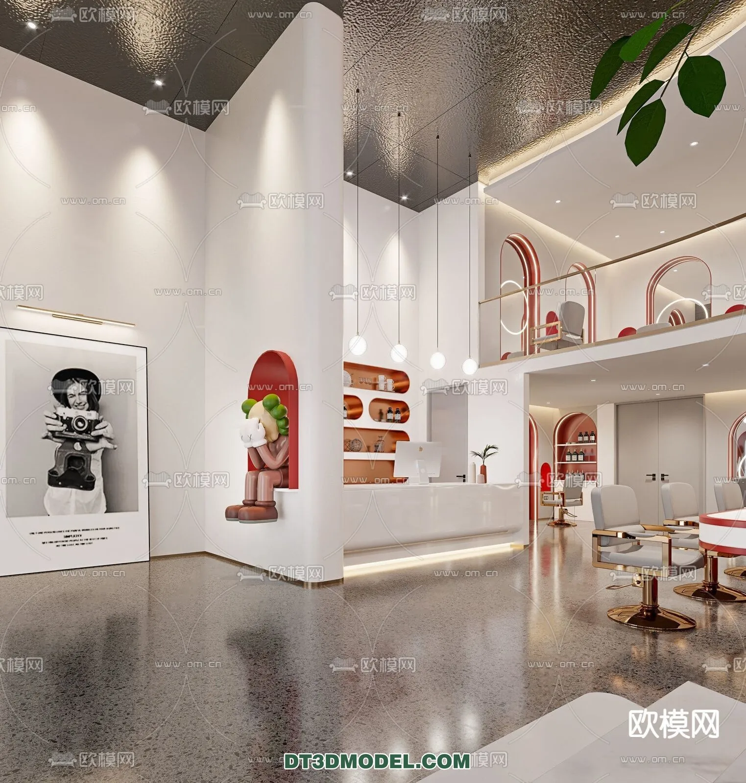 Hair Salon - 3D Interior Scene - 084