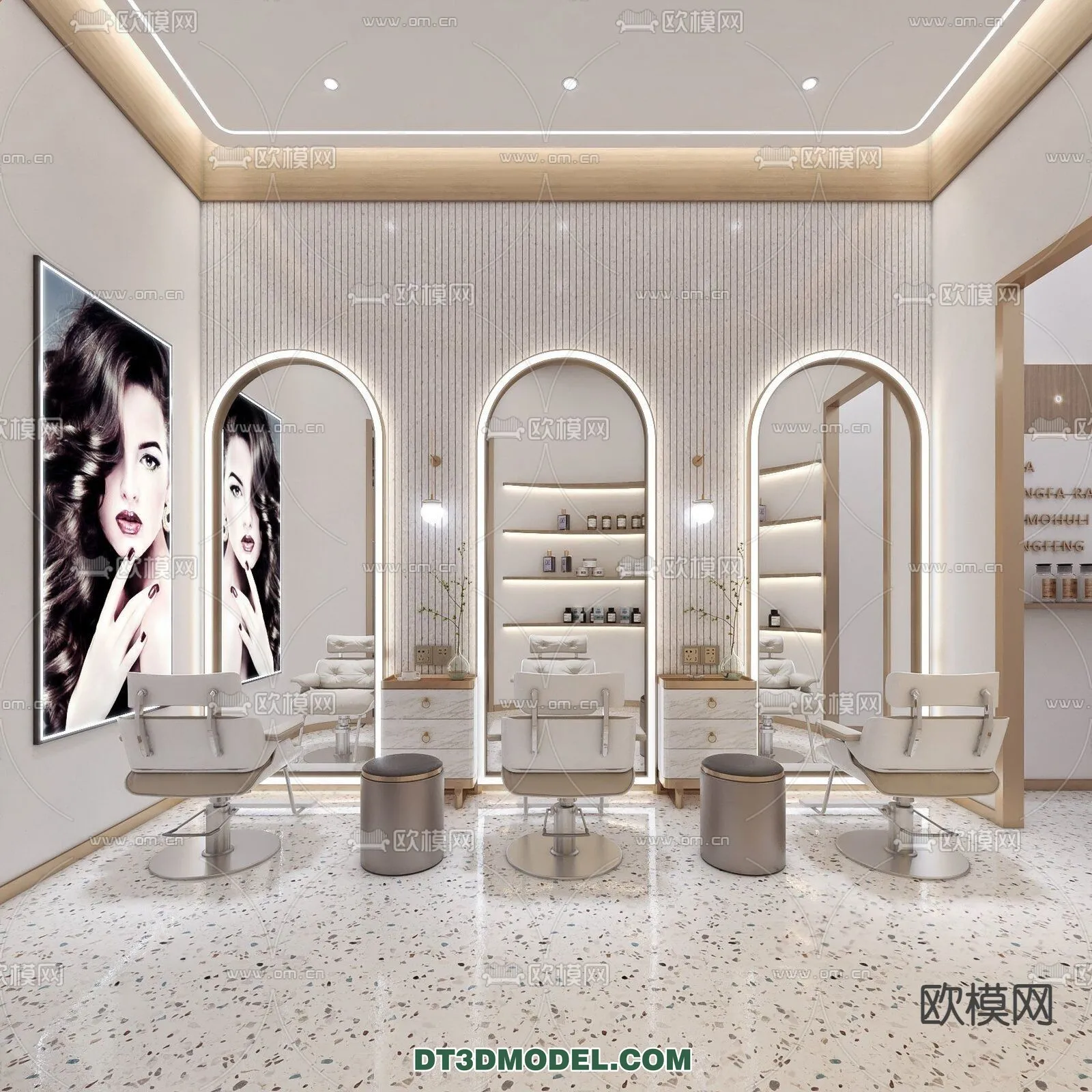 Hair Salon - 3D Interior Scene - 086