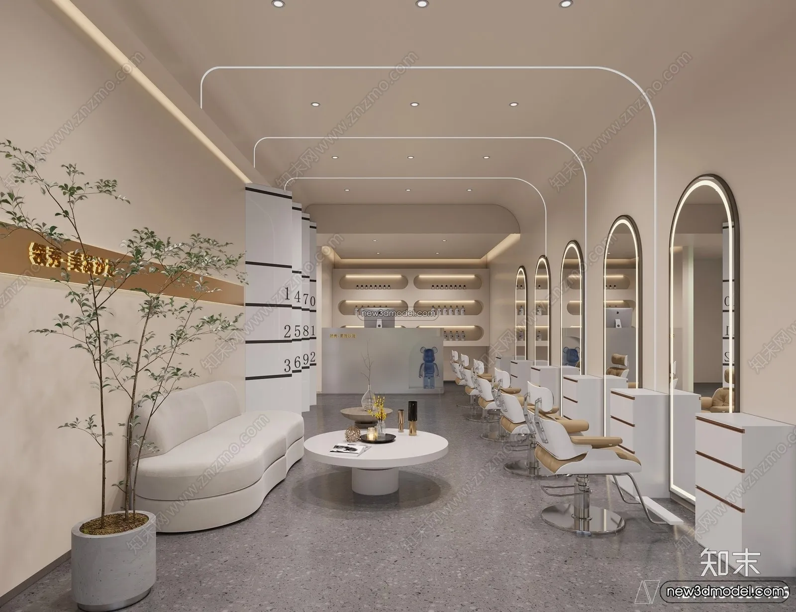 Hair Salon - 3D Interior Scene - 3D Models - 008