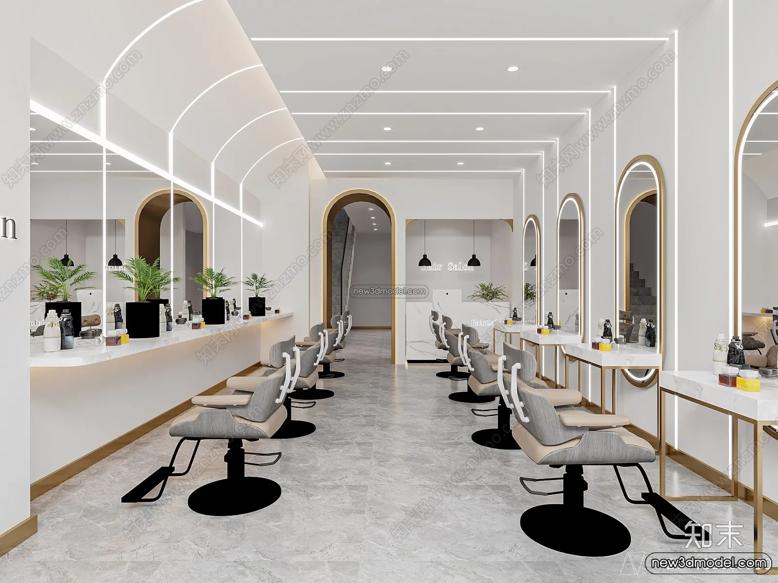 Hair Salon - 3D Interior Scene - 3D Models - 009