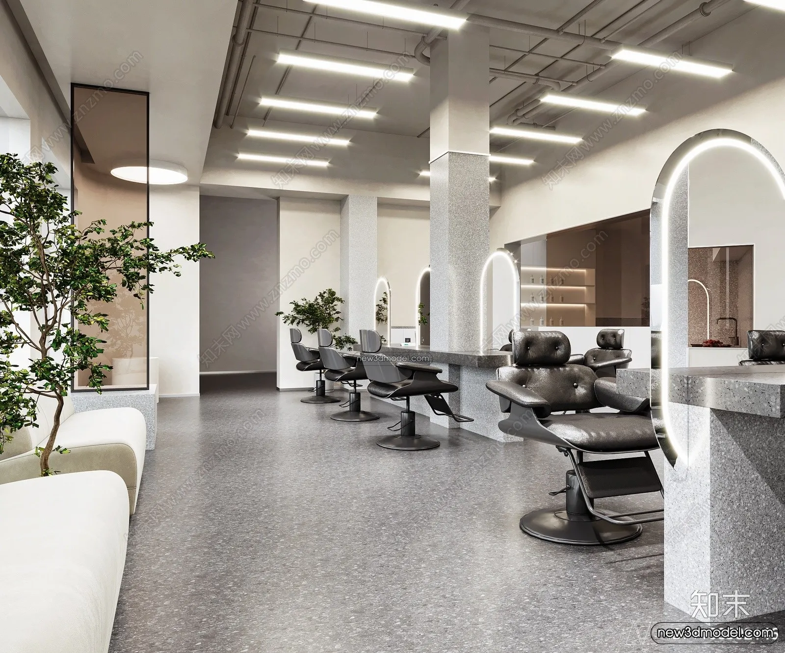 Hair Salon - 3D Interior Scene - 3D Models - 011