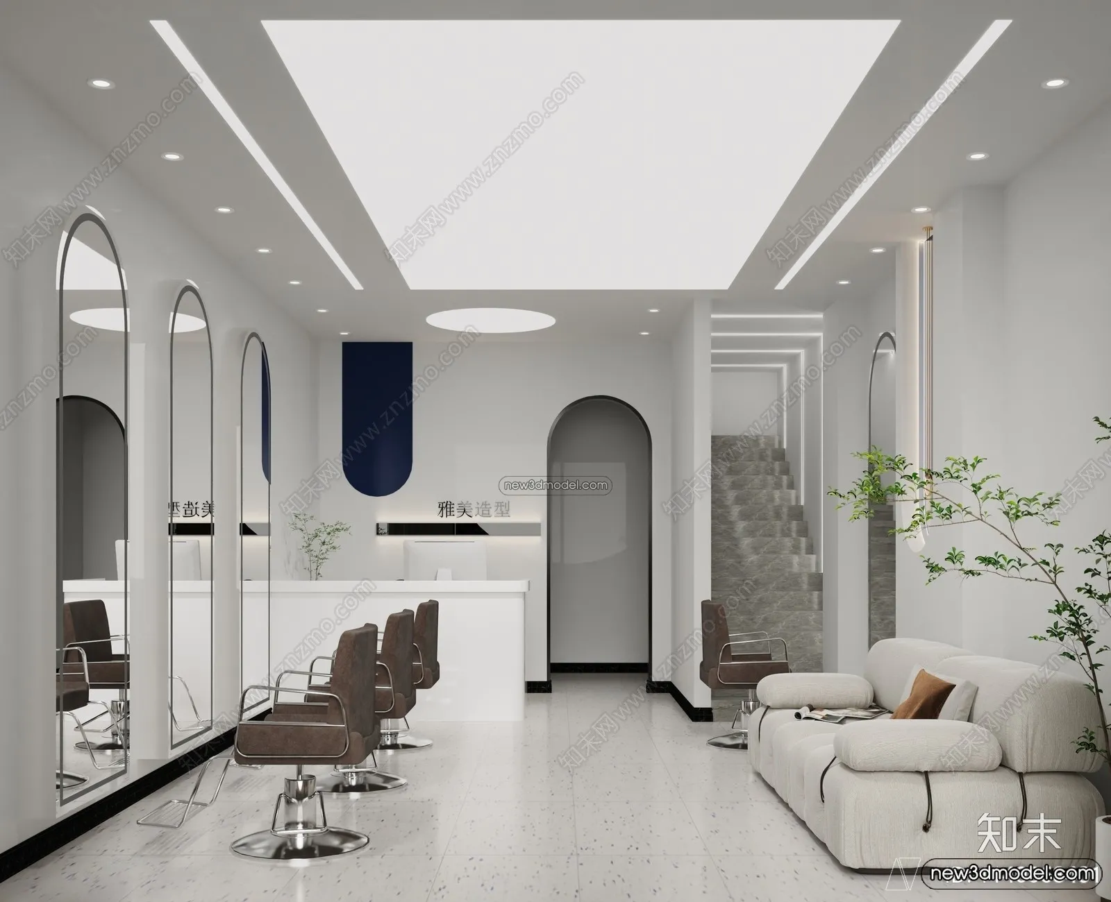 Hair Salon - 3D Interior Scene - 3D Models - 014