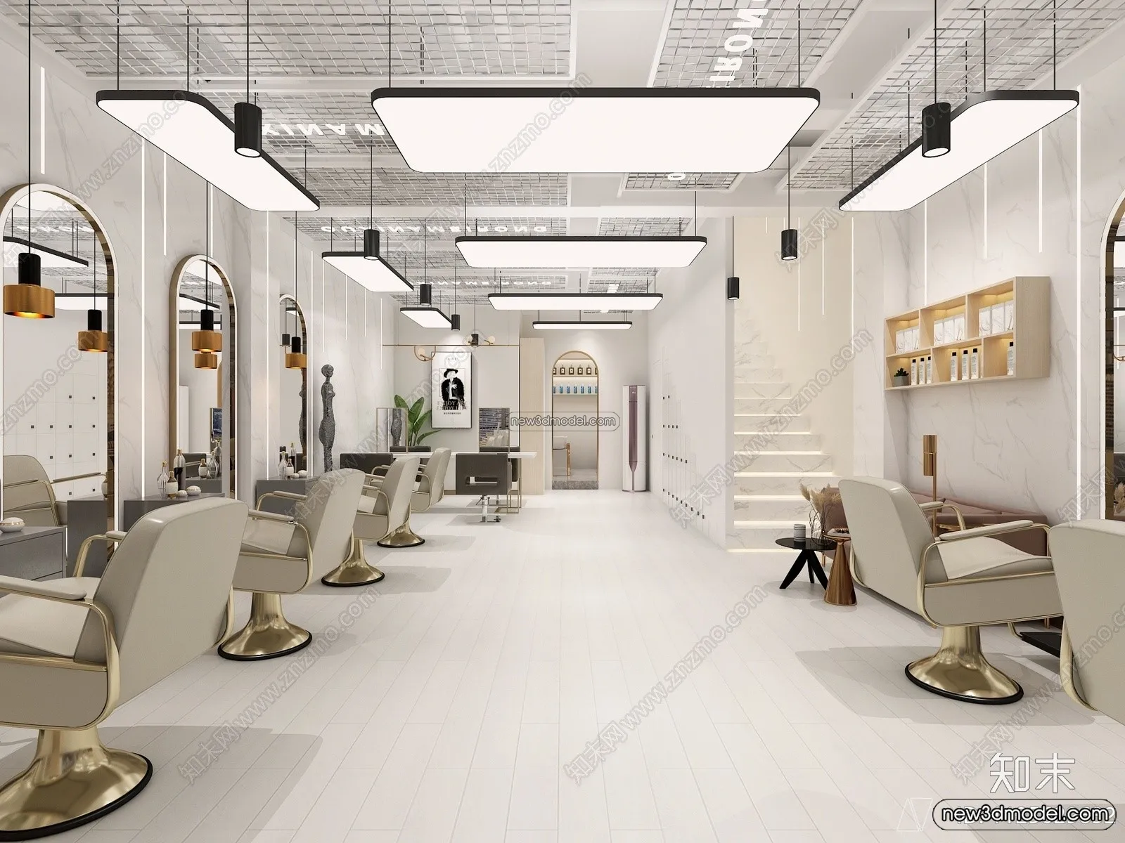 Hair Salon - 3D Interior Scene - 3D Models - 021