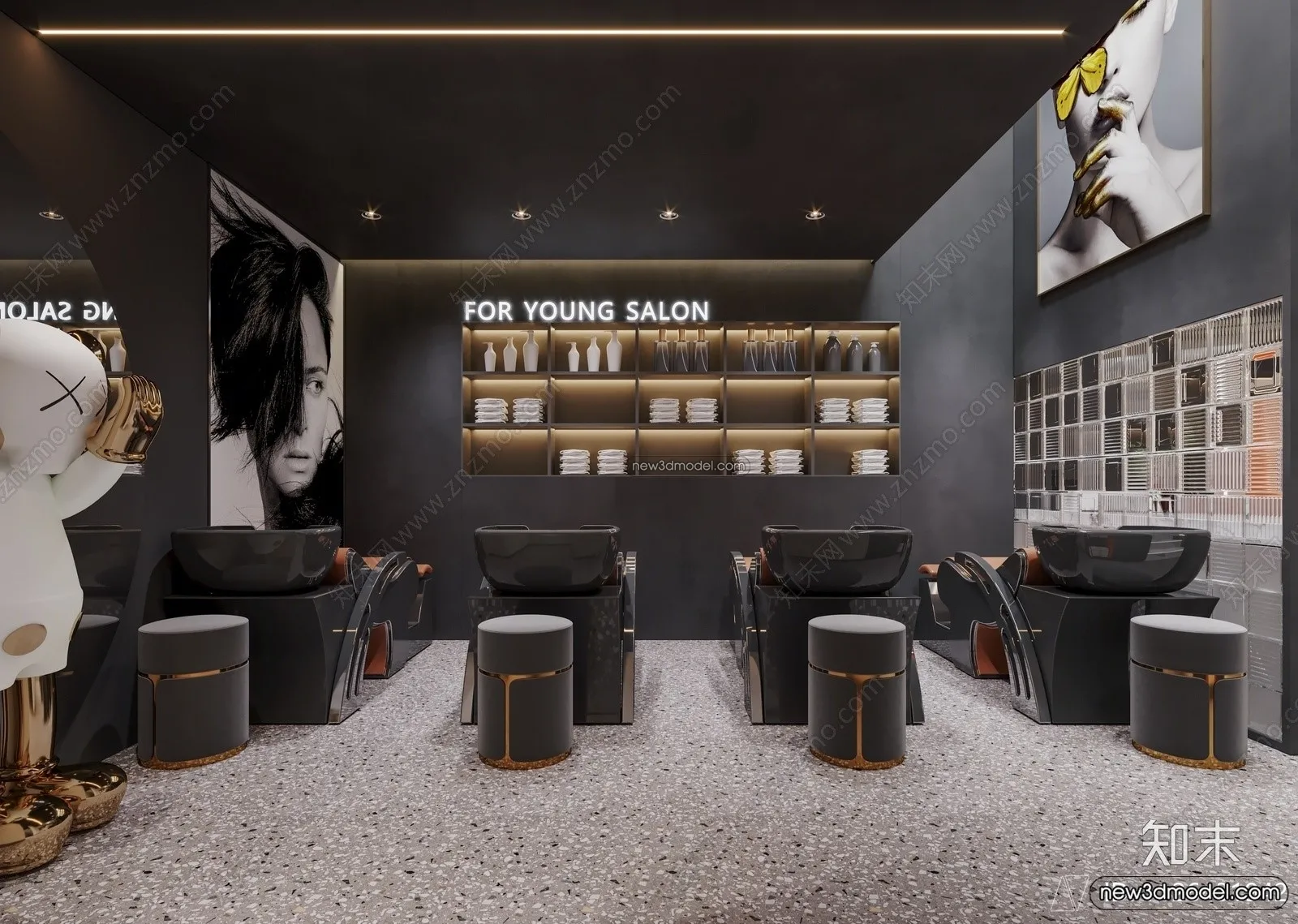Hair Salon - 3D Interior Scene - 3D Models - 023