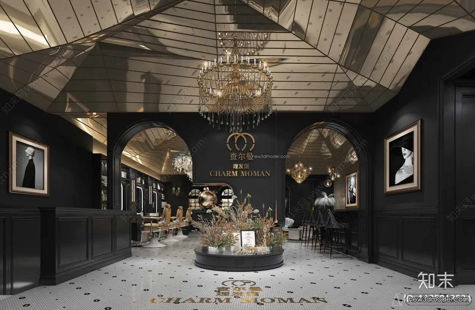 Hair Salon - 3D Interior Scene - 3D Models - 029