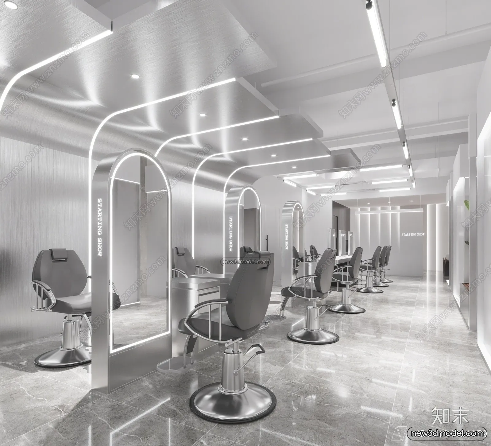 Hair Salon - 3D Interior Scene - 3D Models - 032