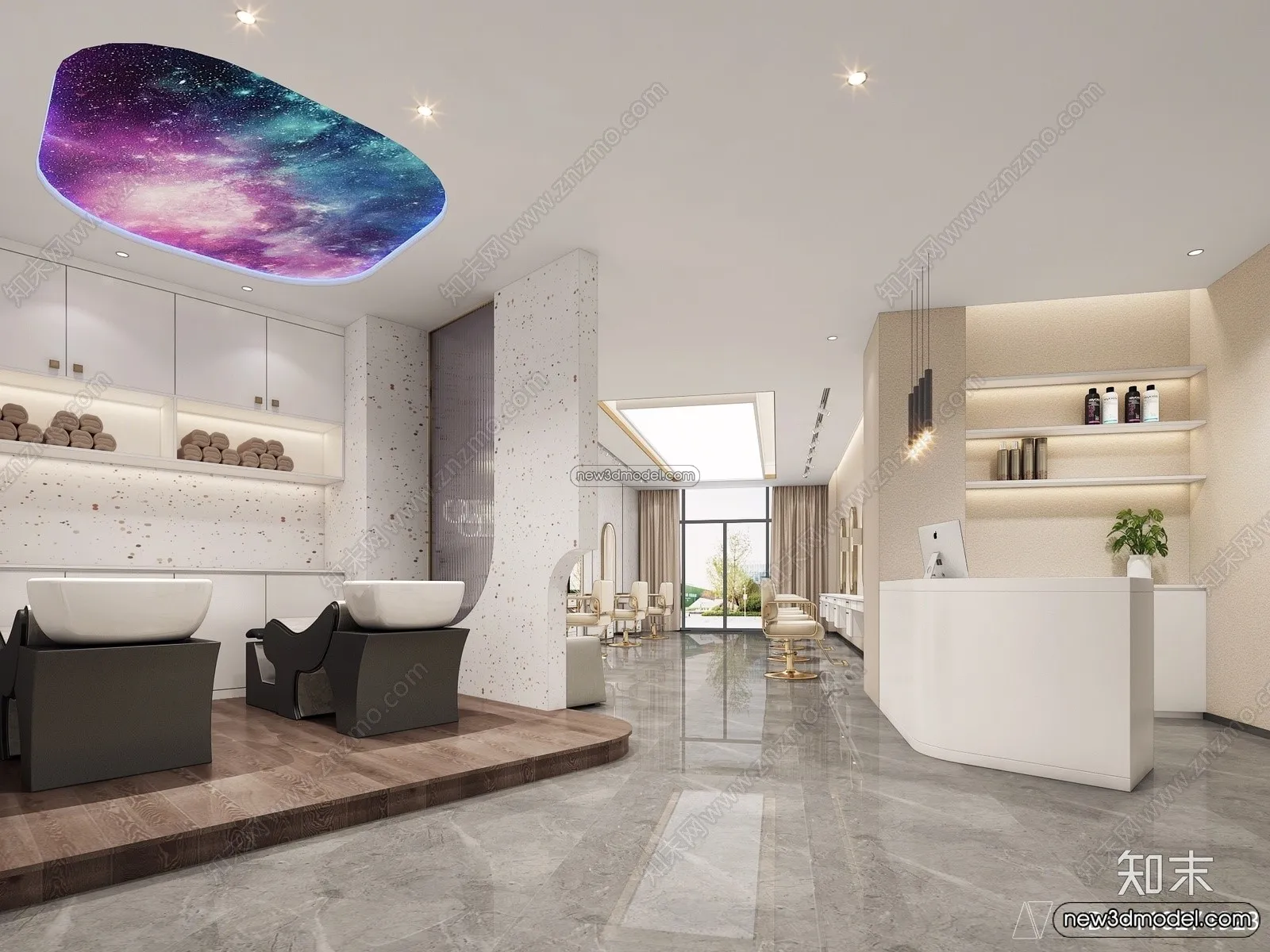 Hair Salon - 3D Interior Scene - 3D Models - 033